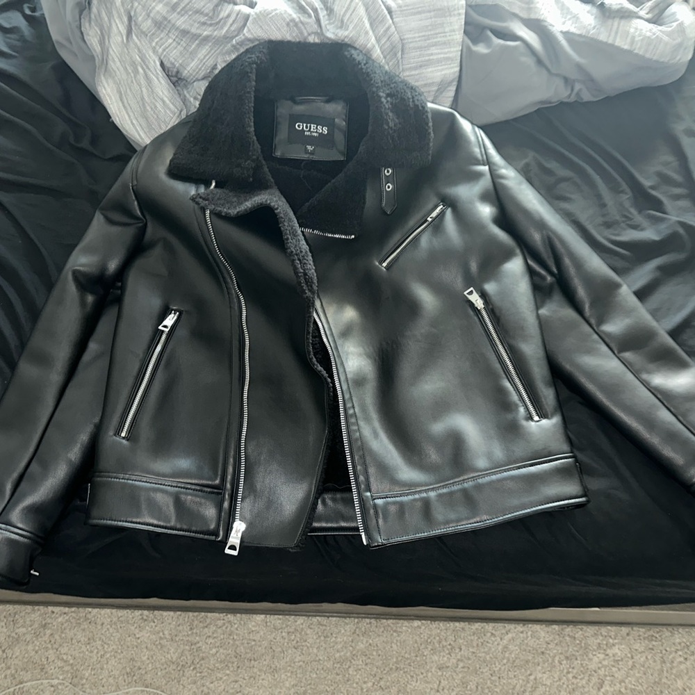 Guess Faux Fur Leather Jacket BRAND NEW